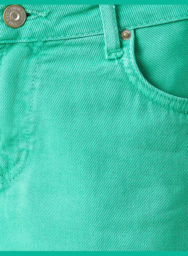 KOTON Mini Jean Short Pocket Destroyed
