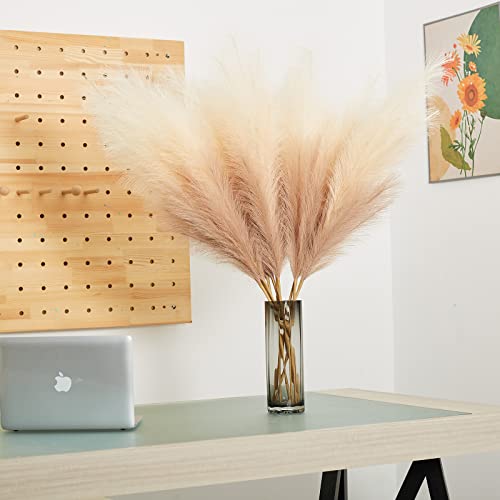 EVODIS Faux Pampas Grass Decor, 6 Stems Artificial Pampas Grass - 43 inch Tall Pompass Grass Large Pompous Boho Flower Arrangement Home Decor for Room Wedding Party - Image 5