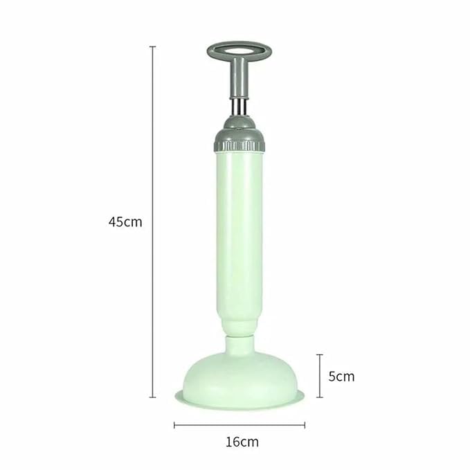 NYCTAN Toilet Cleaner Drain Dredger Pump Air High Pressure Plunger for Toilet, Bathroom, Sink, washroom, unblock with One Loose and One Push Black Color (Green) - Image 3