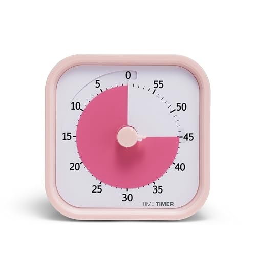 TIME TIMER Home MOD - 60 Minute Kids Visual Timer Home Edition - for Homeschool Supplies Study Tool, Timer for Kids Desk, Office Desk and Meetings with Silent Operation (Peony Pink) - Image 4