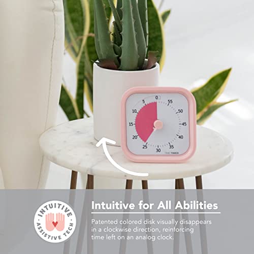 TIME TIMER Home MOD - 60 Minute Kids Visual Timer Home Edition - for Homeschool Supplies Study Tool, Timer for Kids Desk, Office Desk and Meetings with Silent Operation (Peony Pink) - Image 5