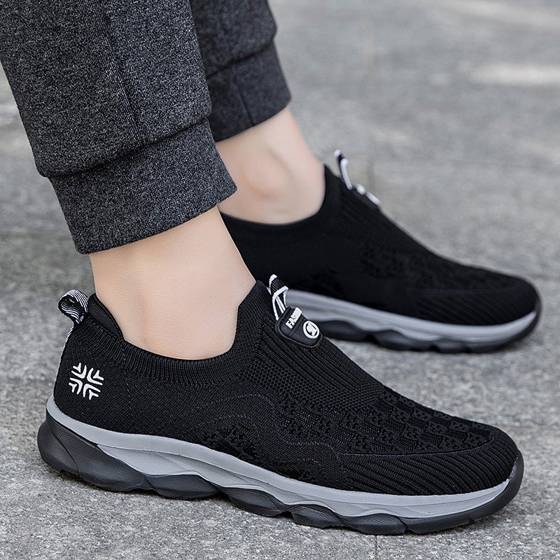 Summer Women'S Hollow-Out Slip-On Safety Shoes For The Elderly Middle-Aged Casual Walking Shoes Breathable Fly-Woven Mesh Shoes For Mothers - Image 4