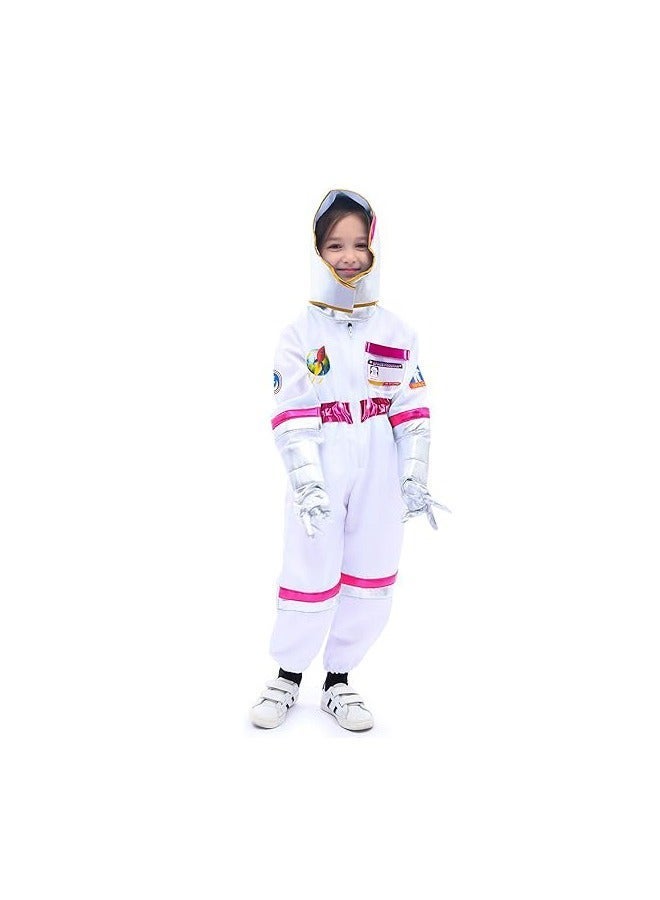MIXDE Children Astronaut Space Suit Costume,Kids Space Jumpsuit Space Pretend Dress Up Role Play Set for Kids Cosplay - Image 3