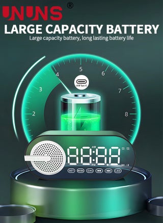 ساعة تنبيه رقمية LED، ساعة مكتبية وساعة بجانب السرير مع راديو FM، شاشة LED كبيرة، مكبر صوت بلوتوث مع ضوء ليلي وميزة الغفوة، ساعة تنبيه قابلة للشحن للغرف والمكاتب - view 5
