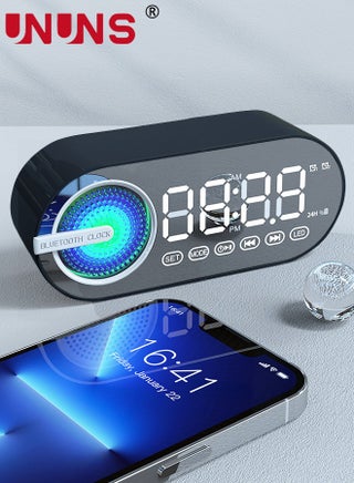 ساعة تنبيه رقمية LED، ساعة مكتبية وساعة بجانب السرير مع راديو FM، شاشة LED كبيرة، مكبر صوت بلوتوث مع ضوء ليلي وميزة الغفوة، ساعة تنبيه قابلة للشحن للغرف والمكاتب - view 3