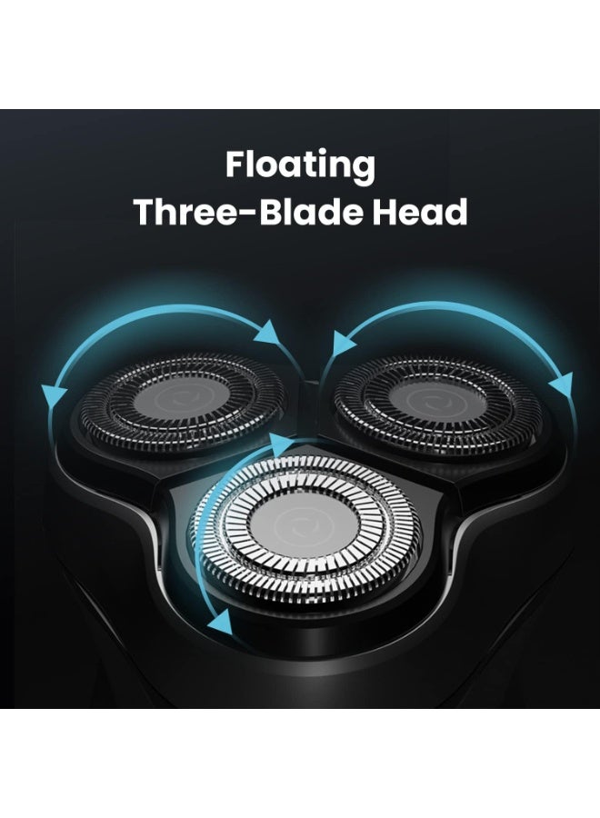 ENCHEN Blackstone-C Electric Shaver for Men, USB Rechargeable Waterproof Razor with 3D Floating Rotary Blades, Pop-up Trimmer, Cordless Washable Grooming Kit for Face and Beard - Image 2