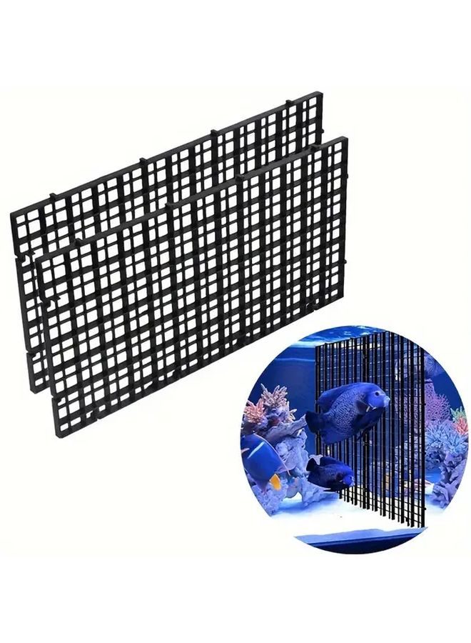 Black Aquarium Filter Grid Plate 11.81x11.81 Inch Rubber Isolation Board Bottom Filter - Image 1