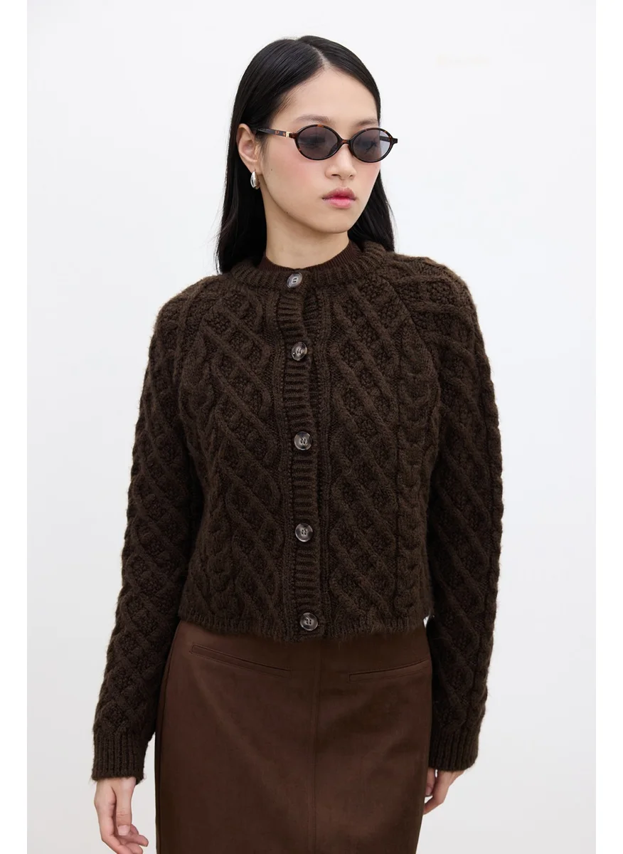 مانوكا Hair Braided Cardigan Brown