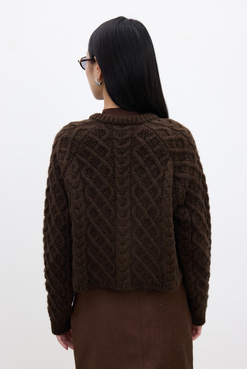 Manuka Hair Braided Cardigan Brown  - Image 5