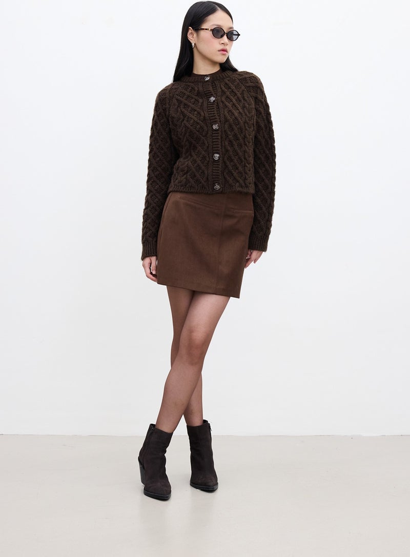 Manuka Hair Braided Cardigan Brown  - Image 3