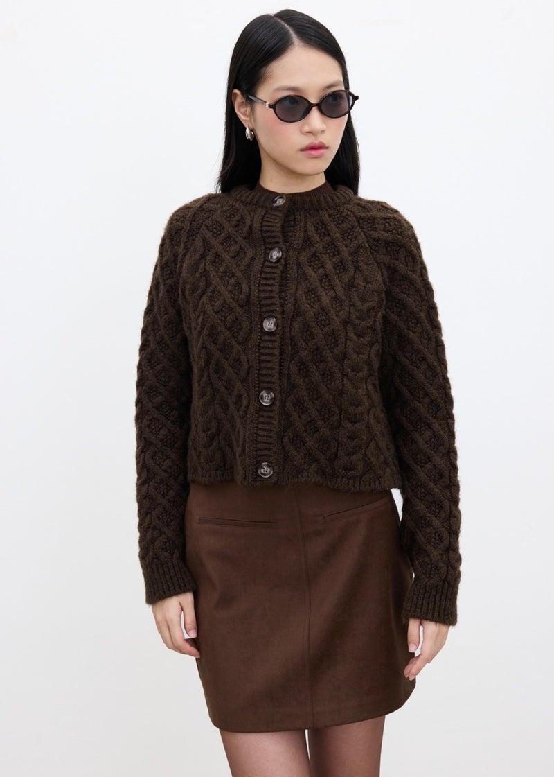 Manuka Hair Braided Cardigan Brown  - Image 4