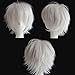 S-noilite Short Unisex Anime Wig - Fluffy Hair, Japanese Comic Hairstyles With Layered Bang for Halloween Cosplay Party Costume - Full Synthetic (White) - Image 2
