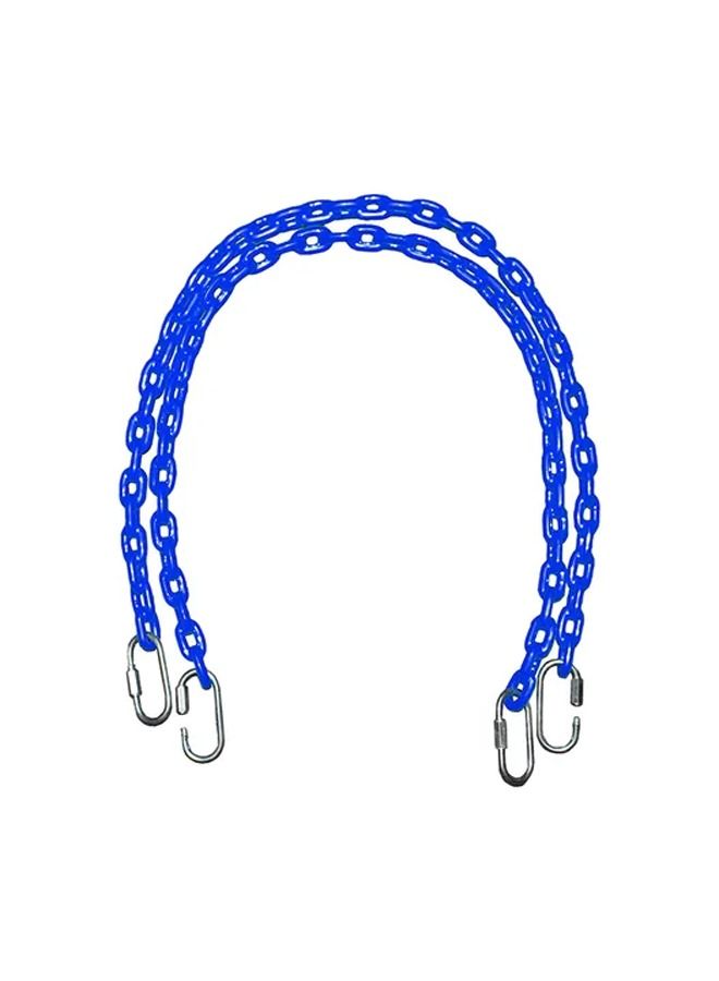 JSAITOYS Blue Plastic Coated Steel Kids Swing Chain With Quick Link Hook For Outdoor  - Image 1