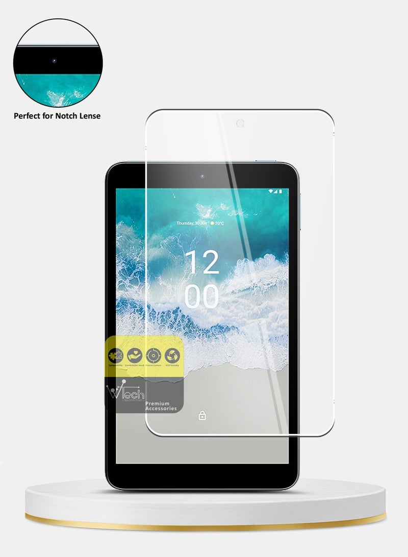 دبليو تيك واقي شاشة من الزجاج المقوى من نوكيا T10 تاب 8 بوصة 2022 برو بلس سيريز (TSG9CN) - شفاف - Image 3