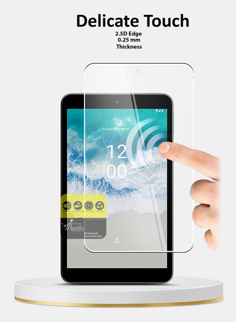 دبليو تيك واقي شاشة من الزجاج المقوى من نوكيا T10 تاب 8 بوصة 2022 برو بلس سيريز (TSG9CN) - شفاف - Image 5