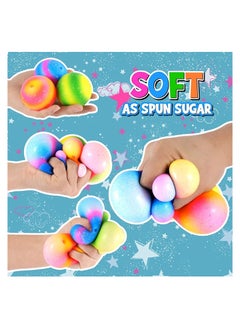 KASTWAVE Stress Balls, Squeeze Relief Balls, 4 PCS Relaxing Durable Stretch Stress Relief Fidget Toy Set, Super Soft Balls for Kids Adults, Mixed Color Toys Gifts to Help Anxiety, ADHD, Autism Hand Strength  - Image 2