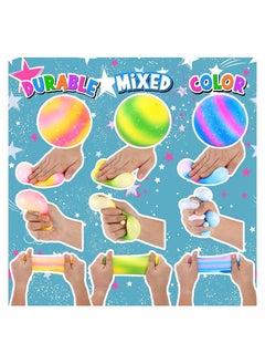 KASTWAVE Stress Balls, Squeeze Relief Balls, 4 PCS Relaxing Durable Stretch Stress Relief Fidget Toy Set, Super Soft Balls for Kids Adults, Mixed Color Toys Gifts to Help Anxiety, ADHD, Autism Hand Strength  - Image 3