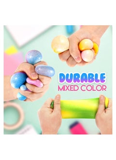KASTWAVE Stress Balls, Squeeze Relief Balls, 4 PCS Relaxing Durable Stretch Stress Relief Fidget Toy Set, Super Soft Balls for Kids Adults, Mixed Color Toys Gifts to Help Anxiety, ADHD, Autism Hand Strength  - Image 4