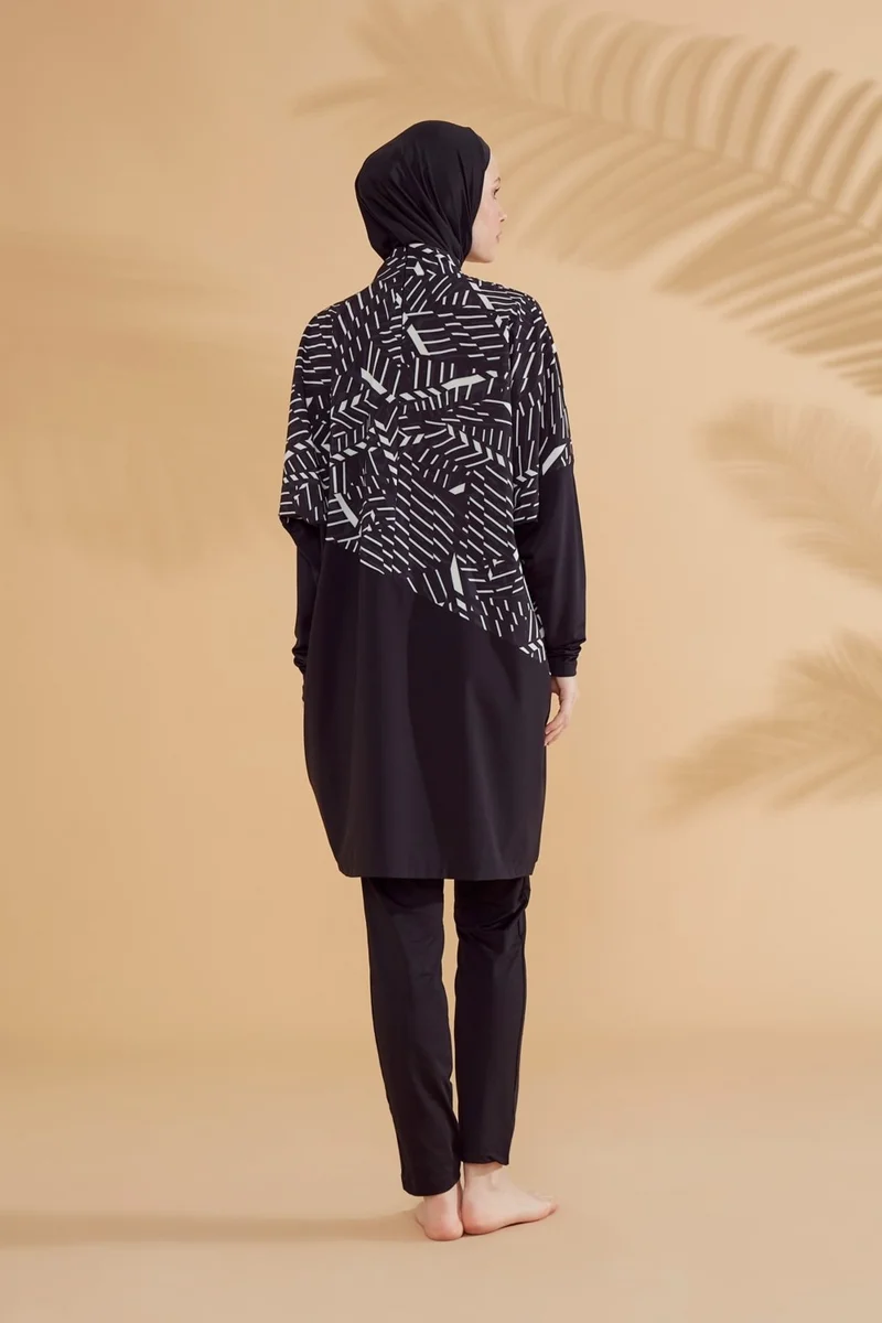 Marina Parachute Black Fully Covered Hijab Swimsuit M2327