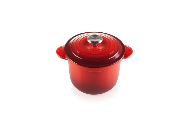 Le Creuset Le Creuset Enameled Cast Iron Rice Pot with Lid & Stoneware Insert, 2.25 qt., Cerise  - Image 4