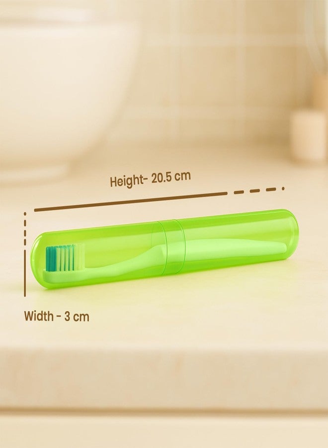 Picfest Travel Toothbrush Holder with Hygiene Protection, Green, Portable Case for Camping and Outdoor Use, 20.5 cm Set of 4 - Image 3