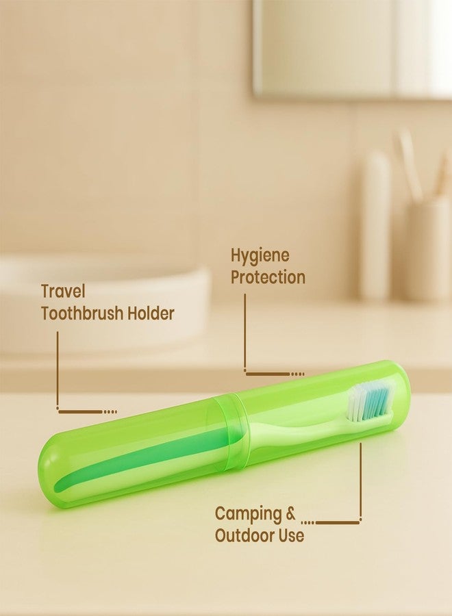 Picfest Travel Toothbrush Holder with Hygiene Protection, Green, Portable Case for Camping and Outdoor Use, 20.5 cm Set of 4 - Image 5