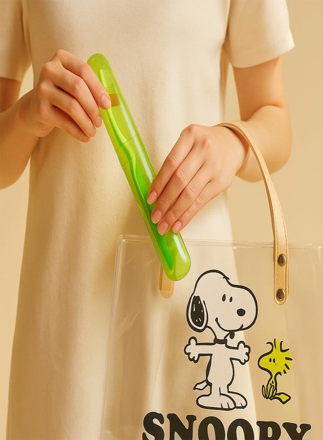 Picfest Travel Toothbrush Holder with Hygiene Protection, Green, Portable Case for Camping and Outdoor Use, 20.5 cm Set of 4 - Image 1