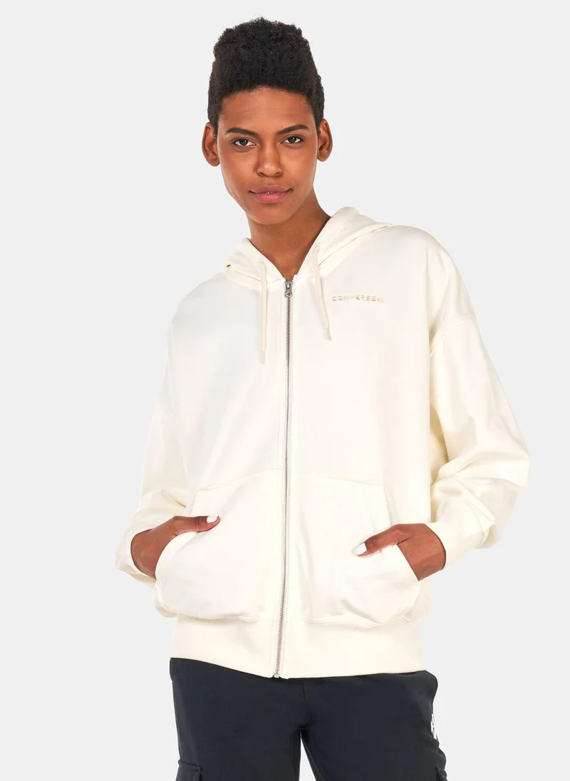 CONVERSE Women's Oversized Full-Zip Hoodie