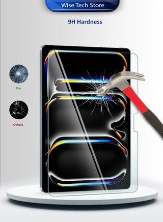 حامي شاشة زجاجي مقسّى كامل بصلابة 9H لجهاز Apple iPad Pro 13 5G 2025 (M5) بقياس 13 بوصة من سلسلة WTech Premium بحواف منحنية (TSGPCN) - شفاف - view 4