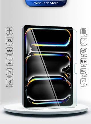 حامي شاشة زجاجي مقسّى كامل بصلابة 9H لجهاز Apple iPad Pro 13 5G 2025 (M5) بقياس 13 بوصة من سلسلة WTech Premium بحواف منحنية (TSGPCN) - شفاف - view 2