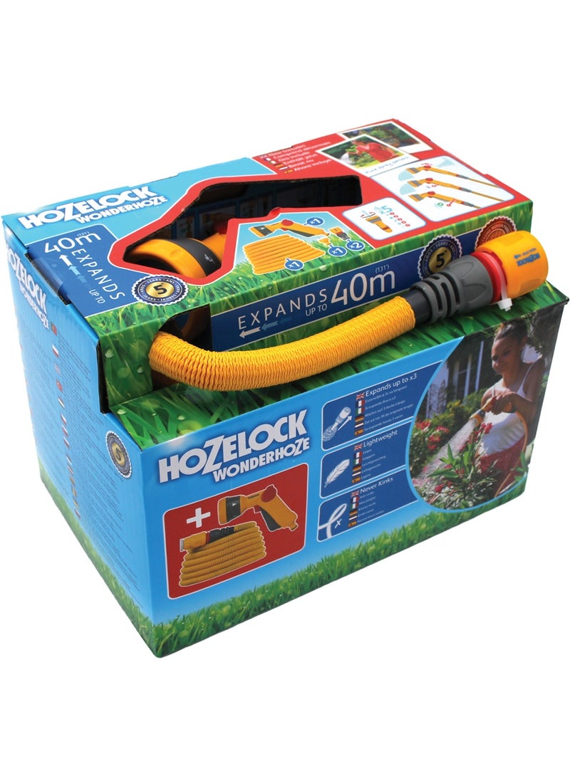 خرطوم وندر هوز 40 متر قابل للتمدد مع مسدس رش متعدد – 18 مم