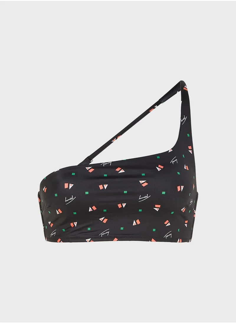 TOMMY JEANS One Shoulder Printed Bikini Top