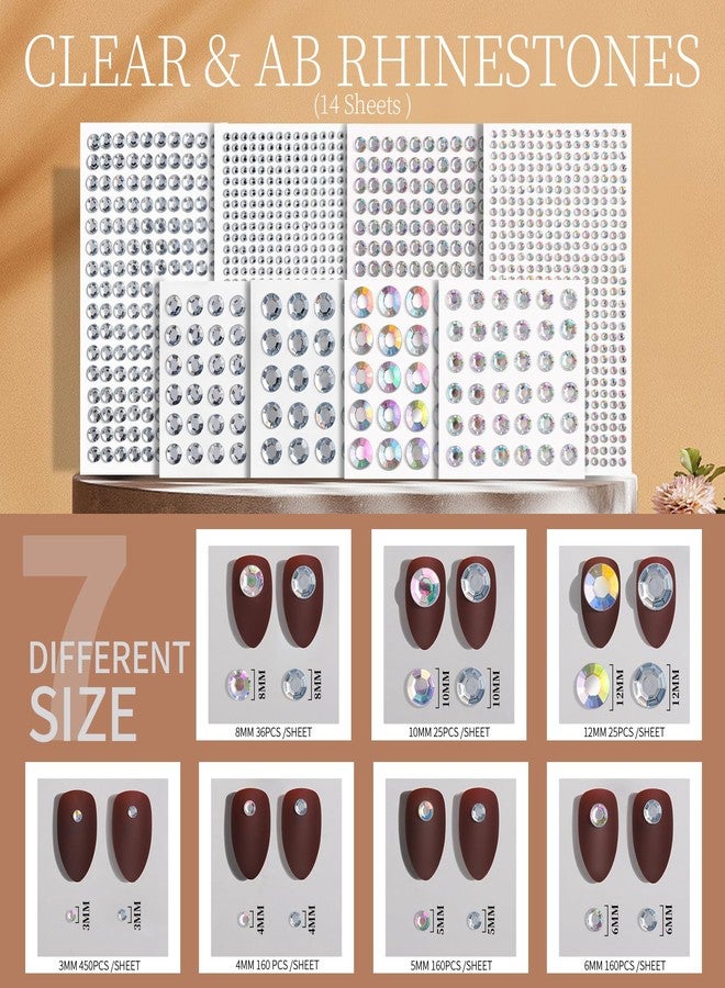 تينيتور مجموعة تينيتور من أحجار الوجه والشعر، 2032 قطعة، أحجار الراين ذاتية اللصق للوجه، مجوهرات للوجه والاحتفالات، أحجار لاصقة للوجه والمكياج والشعر والجسم، متوفرة بـ 7 أحجام. - Image 2