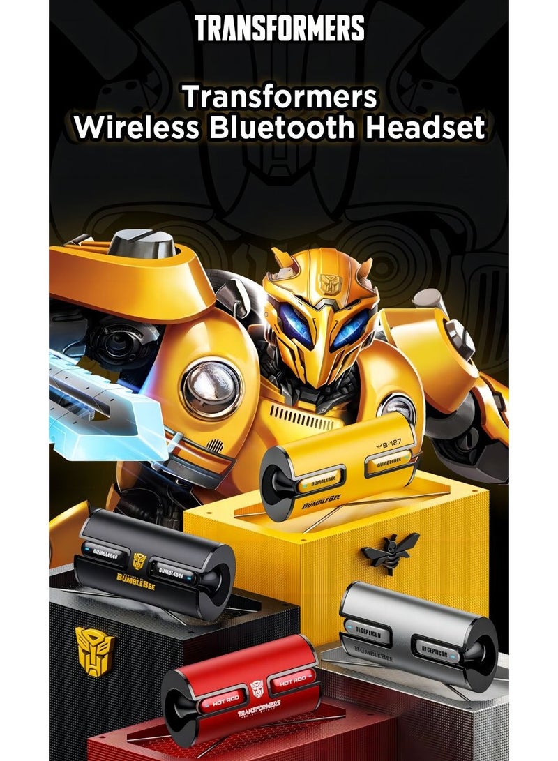 Transformers TF-T02 Bluetooth Wireless Headset HD Sound Quality Low Latency Bluetooth 5.3 Bumblebee Yellow - Image 2