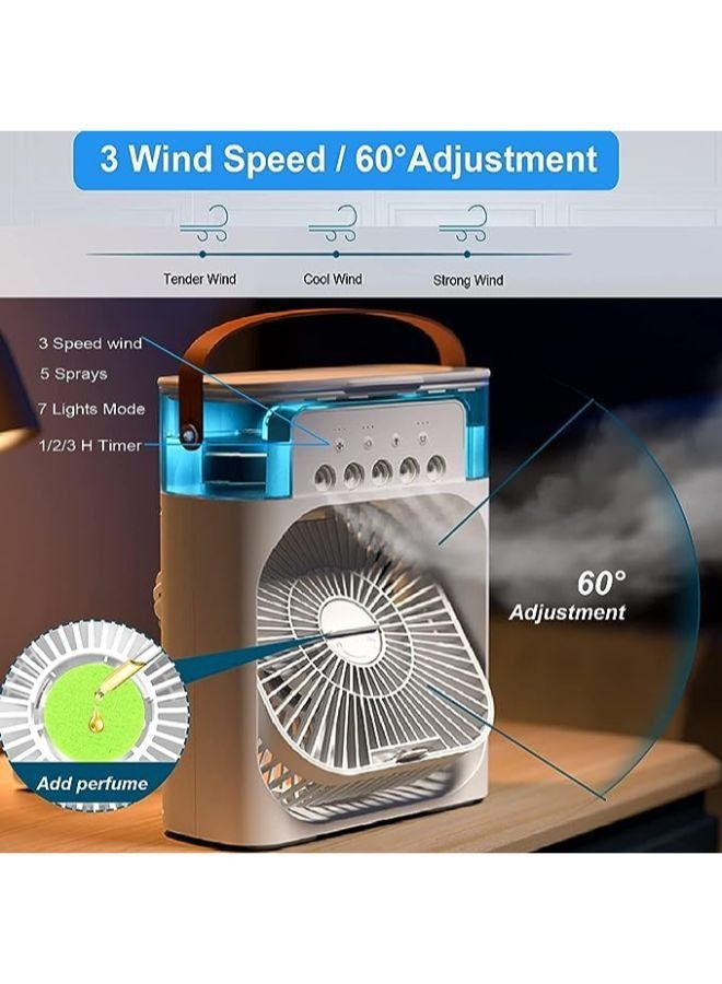 Mini Humidifier Misting Fan,1/2/3 H Timer with 3 Speeds 60° Adjustment For Office Home Room Dorm Outdoor - Image 4
