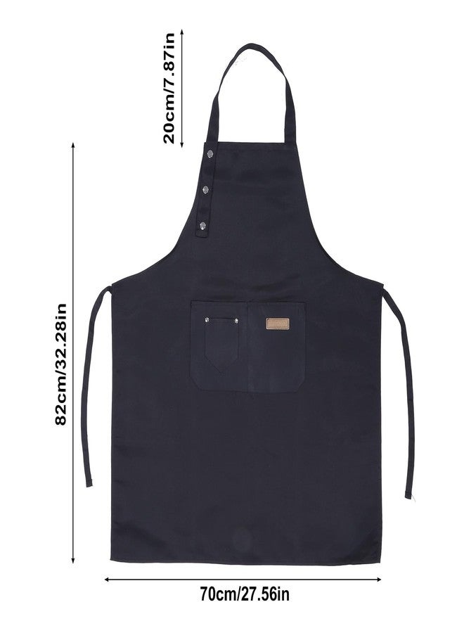 Exircy Chef Apron for Men Women with Pockets Adjustable Strap, Waterproof Art Aprons Black Buckle Straps Kitchen Apron for Painting Pottery Garden Baking Cafe Kitchen Cooking - Image 2