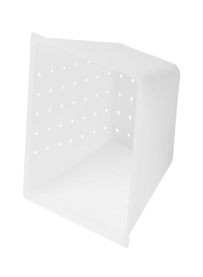 أوف إكس دي دي قالب جبن OFXDD لصنع الجبن - مستطيل، بلاستيك أبيض، 13.33 أونصة، لصنع الجبن الطري، الريكوتا، الفيتا، الكاممبير - Image 2