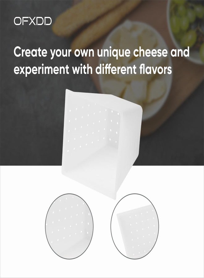 أوف إكس دي دي قالب جبن OFXDD لصنع الجبن - مستطيل، بلاستيك أبيض، 13.33 أونصة، لصنع الجبن الطري، الريكوتا، الفيتا، الكاممبير - Image 5