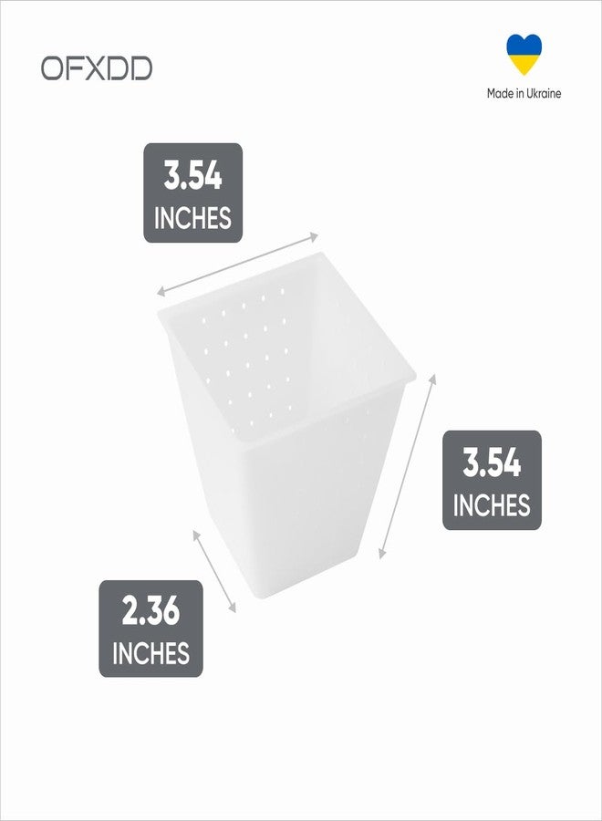 أوف إكس دي دي قالب جبن OFXDD لصنع الجبن - مستطيل، بلاستيك أبيض، 13.33 أونصة، لصنع الجبن الطري، الريكوتا، الفيتا، الكاممبير - Image 3