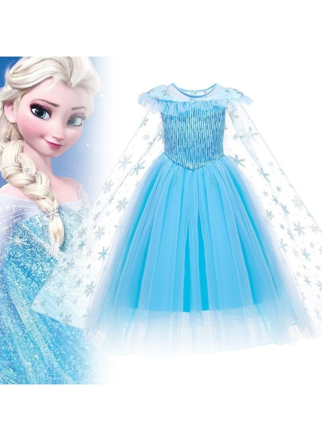GGEROU Girls Elsa Princess Dress Princess Costume Birthday Evening Party Ball Gown with Accessories  - Image 2