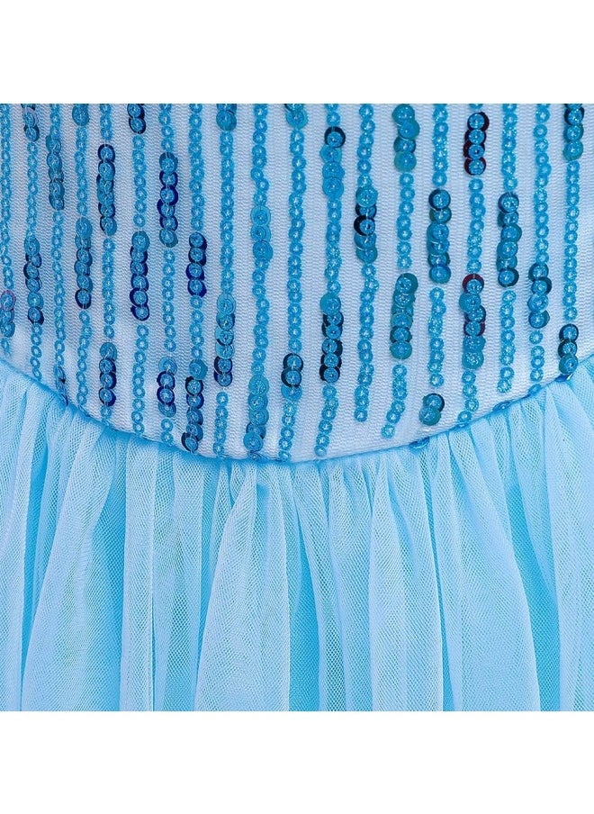 GGEROU Girls Elsa Princess Dress Princess Costume Birthday Evening Party Ball Gown with Accessories  - Image 5