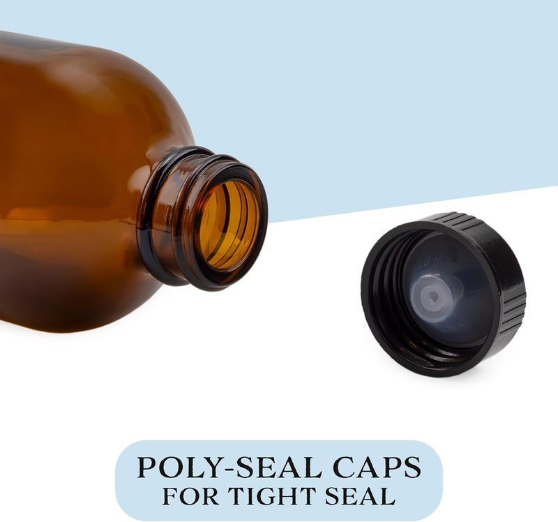 Cornucopia Brands Cornucopia 8-Ounce Amber Glass Bottles with Polycone Caps, 6-Pack - Image 5