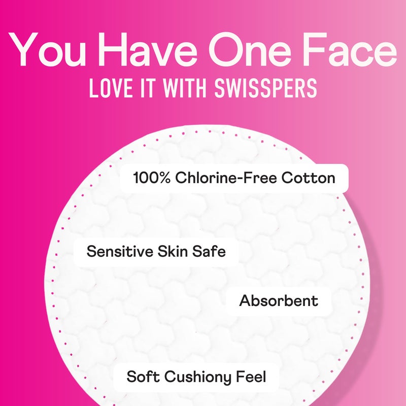Swisspers Premium Cotton Rounds â€“ 100 Count (Pack of 6) - 100% Pure Cotton - Soft, Absorbent, Hypoallergenic Pads for Makeup Removal, Skincare, Baby Care and Facial Cleansing - Lint Free - Image 4