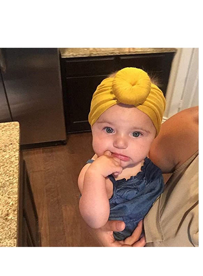 KASTWAVE 3 Pieces Nursery Turban Hat Cap, Beanie Bonnet with Knot Bow for Newborns Baby Girls Toddlers Infants, Soft Cute Toddler Cap - Image 4