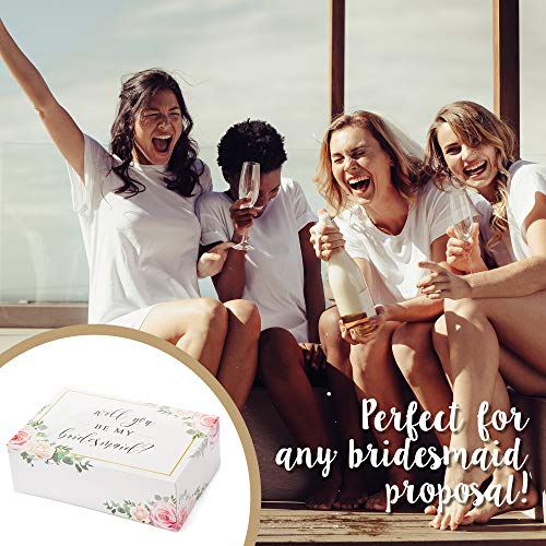 Pop Fizz Designs Bridesmaid Proposal Box Set (6 Pack) 1 Maid of Honor Proposal Box and 5 Will You be My Bridesmaid Boxes I Floral Bridesmaid Box for Bridesmaid Gifts - Image 5