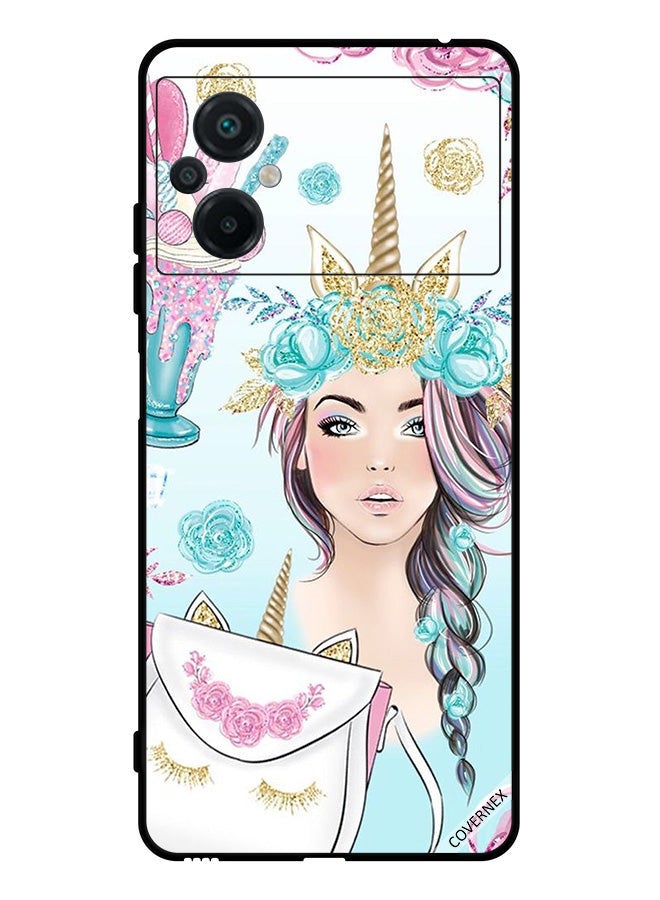 Covernex Protective Case Cover For Xiaomi Poco M5 4G Eyelashes On Bag & Unicorn Girl - Image 1