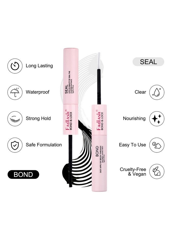 FADLASH Lash Bond and Seal Lash Extension Remover Kit for Cluster Lashes Soothing Oil 5ML Lash Glue Remover 48-72 Hours Cluster Lash Glue DIY Eyelash Extension Kit Self Application 2 Pcs at Home - Image 2