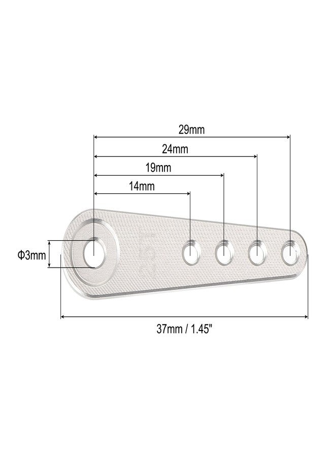 MECCANIXITY 5 Pcs Aluminum Servo Horn Long 25T Steering Arm 37mm Length Silver Suitable for DIY RC Car/Boat/AirplanesBoat Model Accessories - Image 2