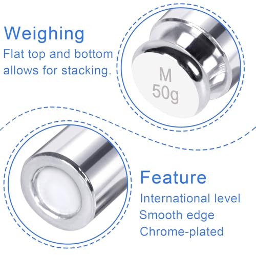 QP Calibration Weights, 50 Gram Scale Weights, OIML Class M1 High Precision Stainless Steel Scale Balance Weights with Chrome Finish, Calibration Weights for Digital Scale, Kitchen Scale, Pocket Scale - Image 4