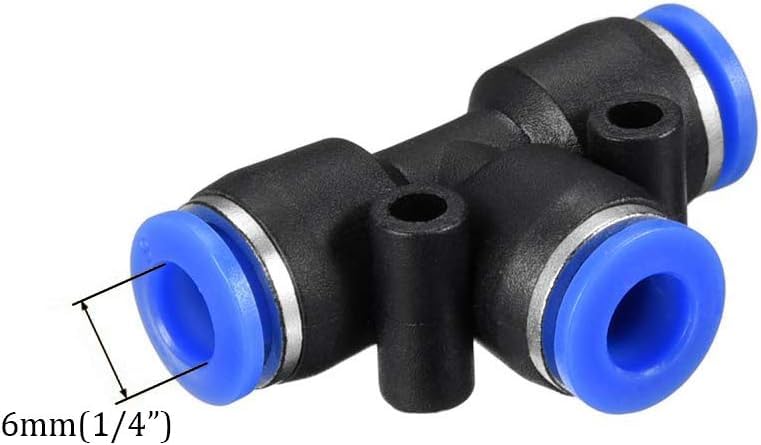 SHIVLAHERI 6MM Pneumatic Tee Connector Pneumatic Push Connector Air Line Quick Fittings AirVaccum Hose Tube Push in Connector Pipe Joint 3 Way T push Connector 1PCS  - Image 3